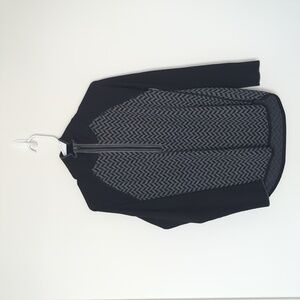 Eddie Bauer Women's Small Black Engage 1/4 Zip Herringbone Pullover Sweater